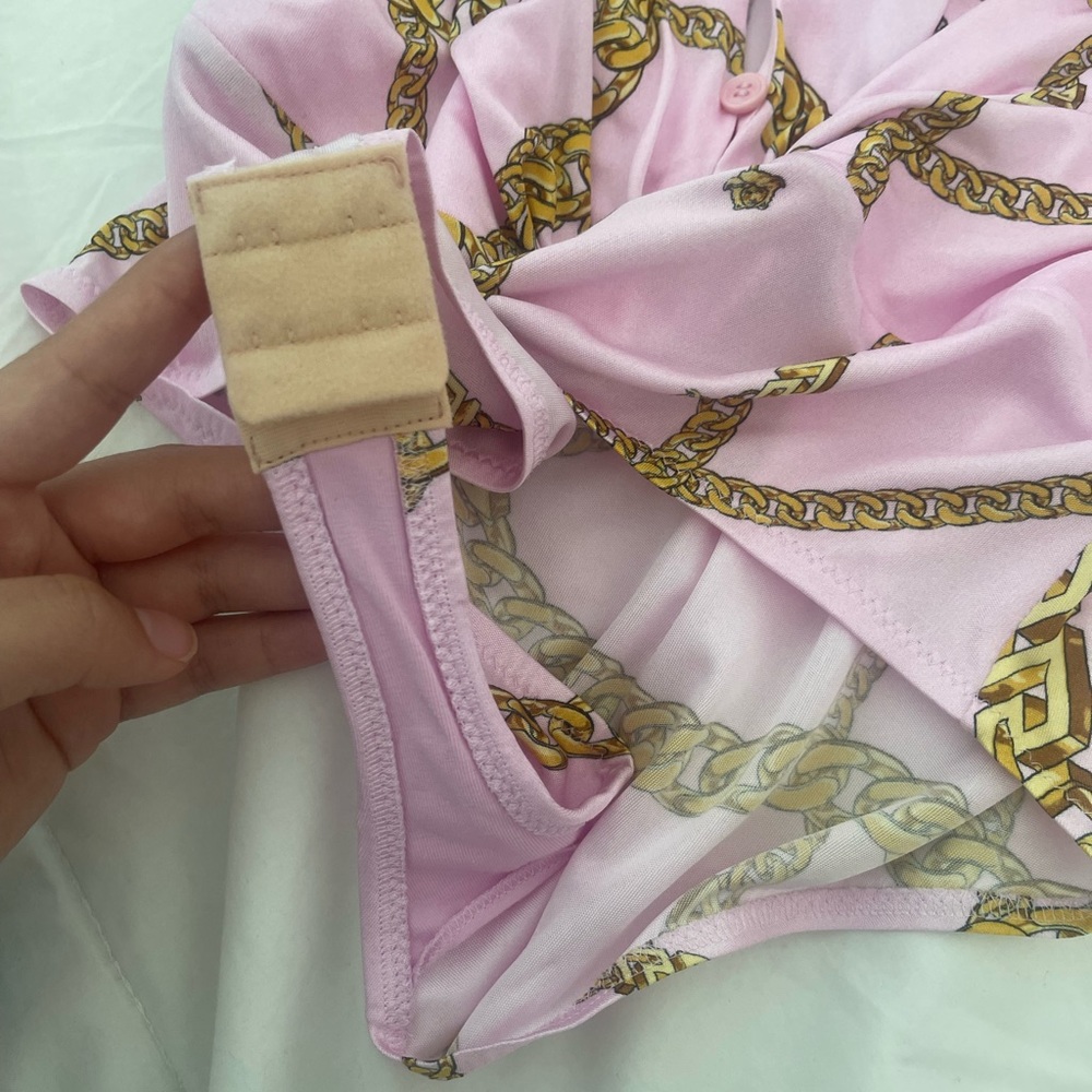 Versace Chain Pink loose long sleeve bodysuit - Picture 15 of 16